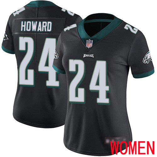 Women Philadelphia Eagles #24 Jordan Howard Black Alternate Vapor Untouchable NFL Jersey Limited Player->nfl t-shirts->Sports Accessory
